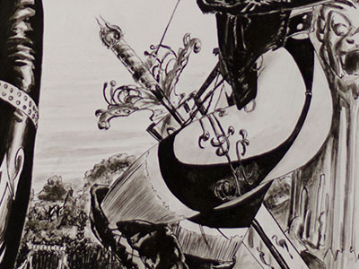Illustration encre de chine - Amazones