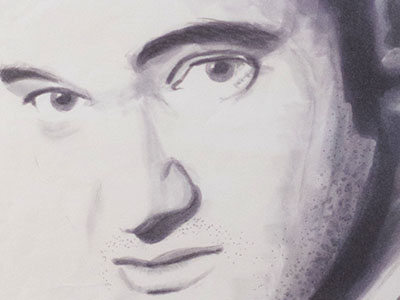 Portrait en dessin de Quentin Tarantino